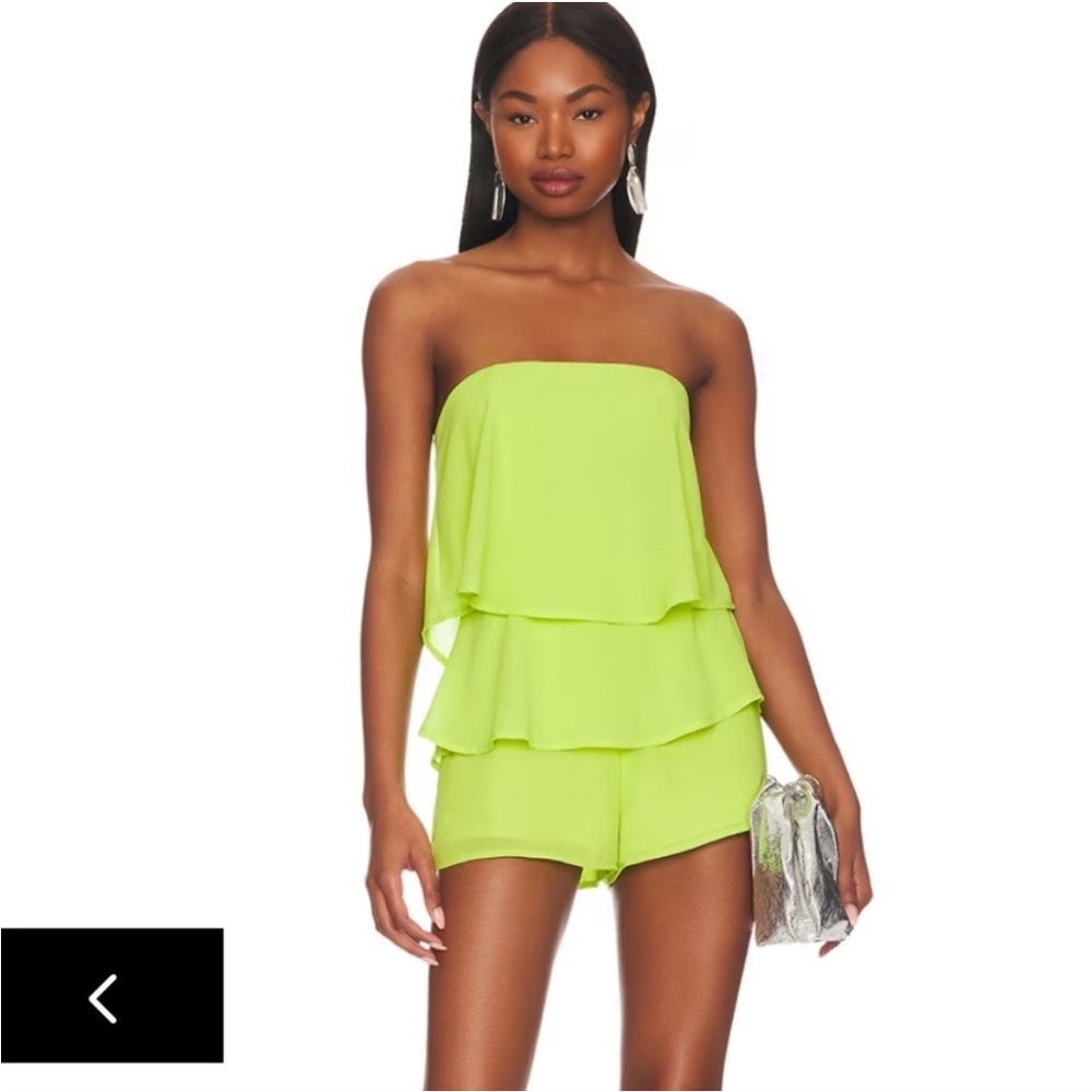 Superdown Jocelyn Romper In Neon Green